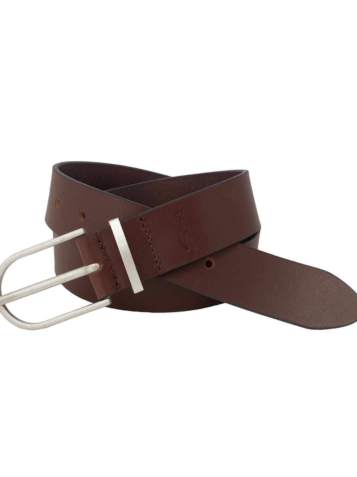 Women's 35MM Heavyweight Genuine Leather Belt, Dark Tan, hi-res image number 0